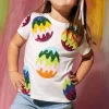 Kids White Groovy Easter Egg Tee