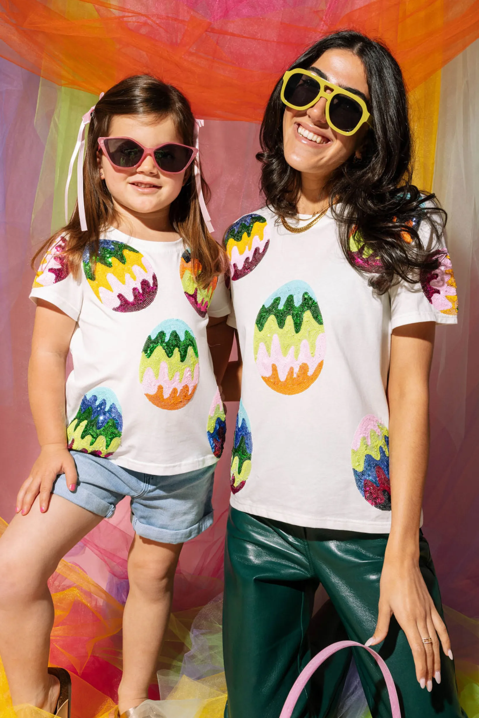 Kids White Groovy Easter Egg Tee