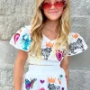 Kids White Icon Short Sleeve Top