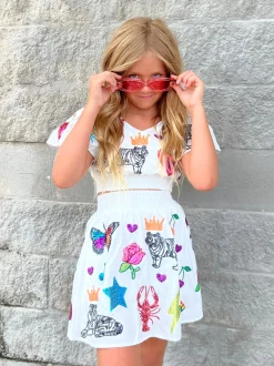 Kids White Icon Short Sleeve Top