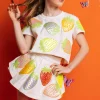 Kids White Metallic Strawberry Top