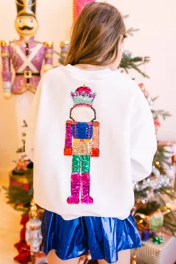 Kids White Nutcracker Sweatshirt