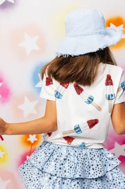 Kids White Scattered Bomb Pop Tee