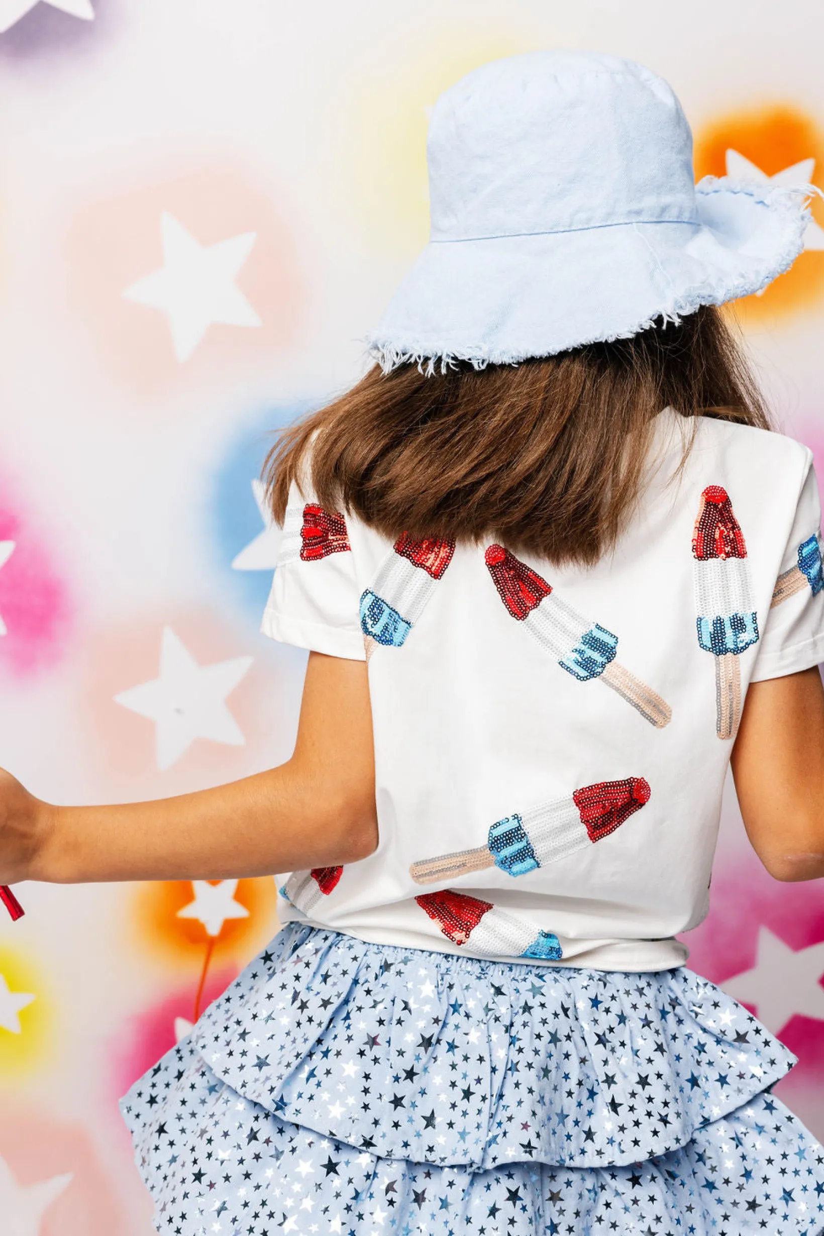 Kids White Scattered Bomb Pop Tee