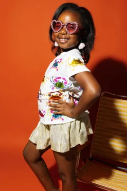 Kids White Scattered Crab Tee