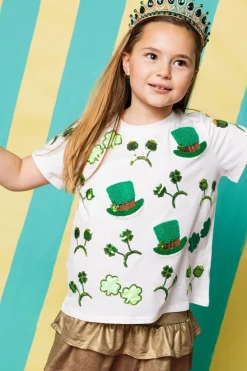 Kids White St. Patrick's Day Sunglass, Hat & Headband Icon Tee