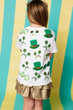 Kids White St. Patrick's Day Sunglass, Hat & Headband Icon Tee