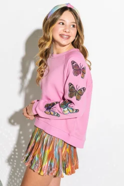 Kids Yellow Rainbow Pleat Swing Shorts