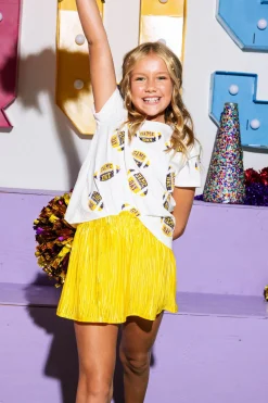 Kids Yellow/Gold Ribbed Skort