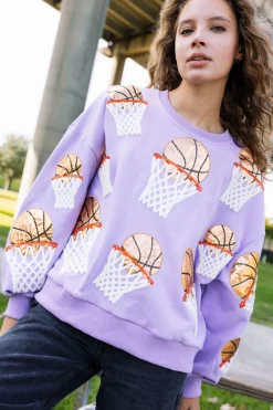 Lavender Basketball Hoop Sweatshirt