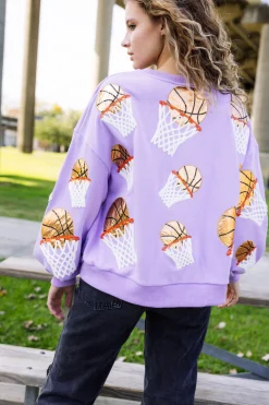 Lavender Basketball Hoop Sweatshirt