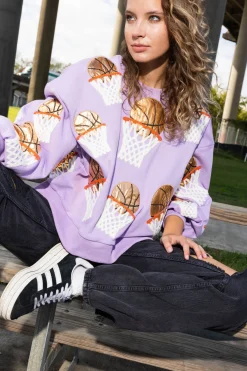 Lavender Basketball Hoop Sweatshirt