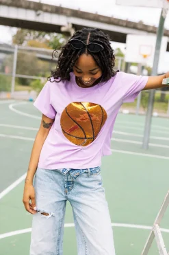 Lavender Basketball tee