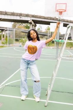 Lavender Basketball tee