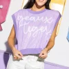Lavender 'Geaux Tigers' Full Sequin Sweater Vest - Licensed