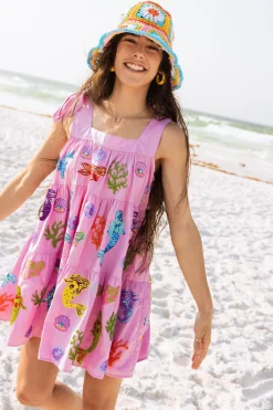 Lavender Mermaid & Sea Tie Dress