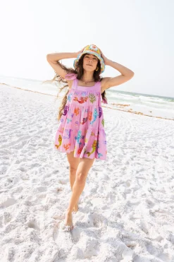 Lavender Mermaid & Sea Tie Dress