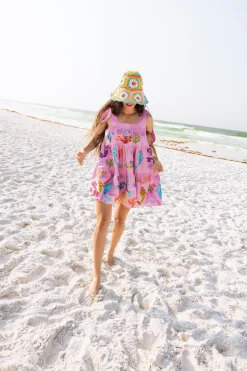 Lavender Mermaid & Sea Tie Dress