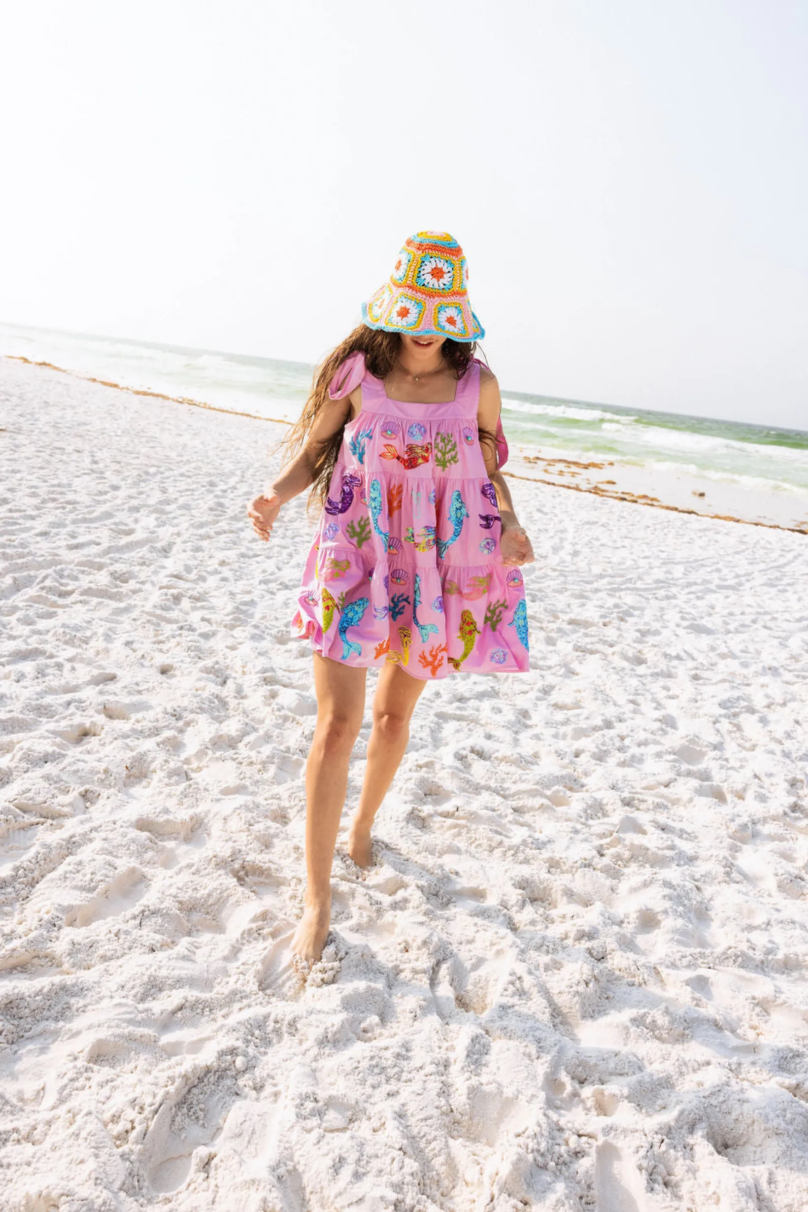 Lavender Mermaid & Sea Tie Dress