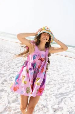 Lavender Mermaid & Sea Tie Dress