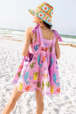 Lavender Mermaid & Sea Tie Dress