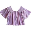 Lavender Pleat Flutter Top