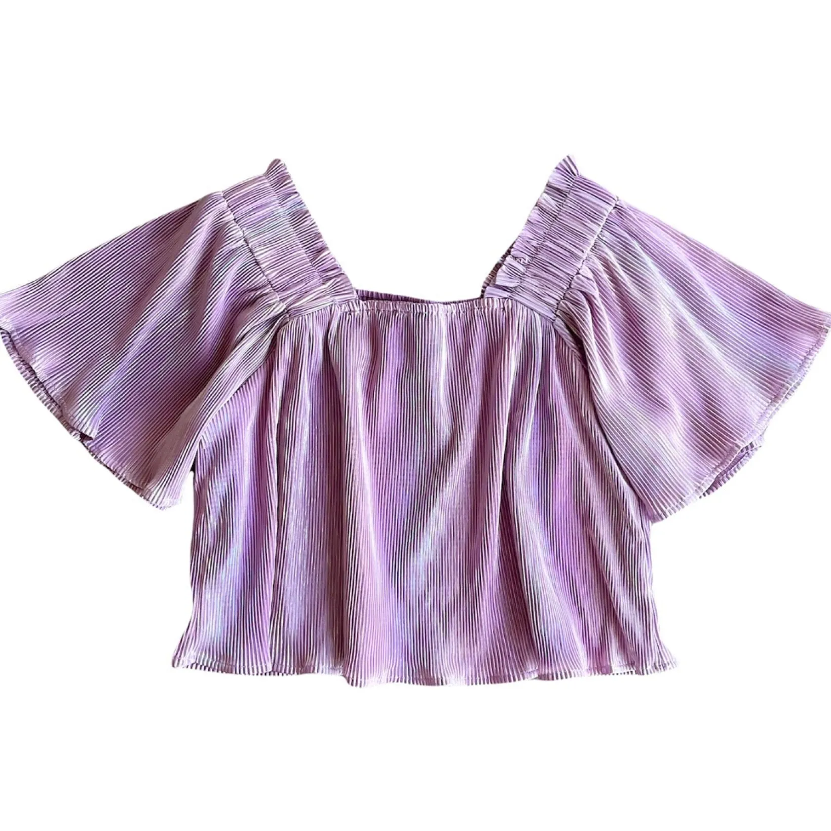 Lavender Pleat Flutter Top