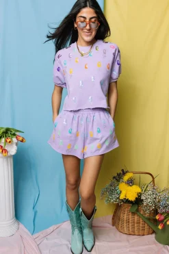 Lavender 'Q' All Over Top