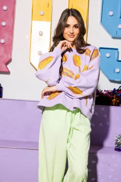 Lavender Scattered Corndog Sweatshirt