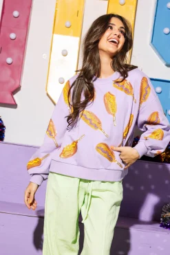 Lavender Scattered Corndog Sweatshirt