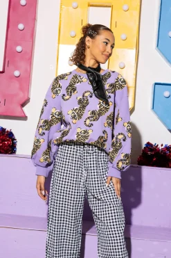Lavender Scattered Full Tiger Sweatshirt