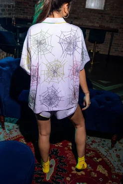 Lavender Spider Web Pajama Top