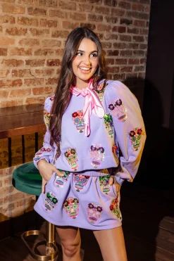 Lavender Sugar Skull Skirt
