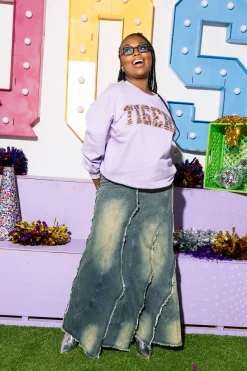 Lavender Tiger Print 'Tigers' Sweatshirt