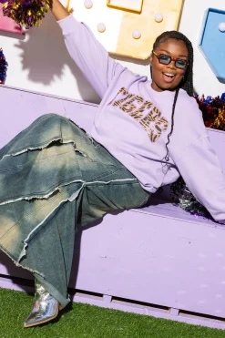 Lavender Tiger Print 'Tigers' Sweatshirt