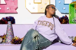 Lavender Tiger Print 'Tigers' Sweatshirt