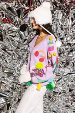 Lavender Winter Snow Gear Cardigan