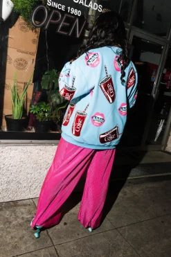 Licensed- Aqua Blue Lips & Coke Sweatshirt