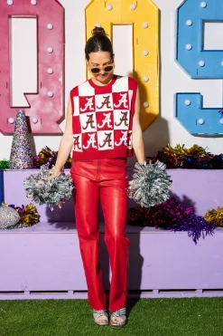 Licensed- Crimson & White Alabama 'A' Checkered Tank