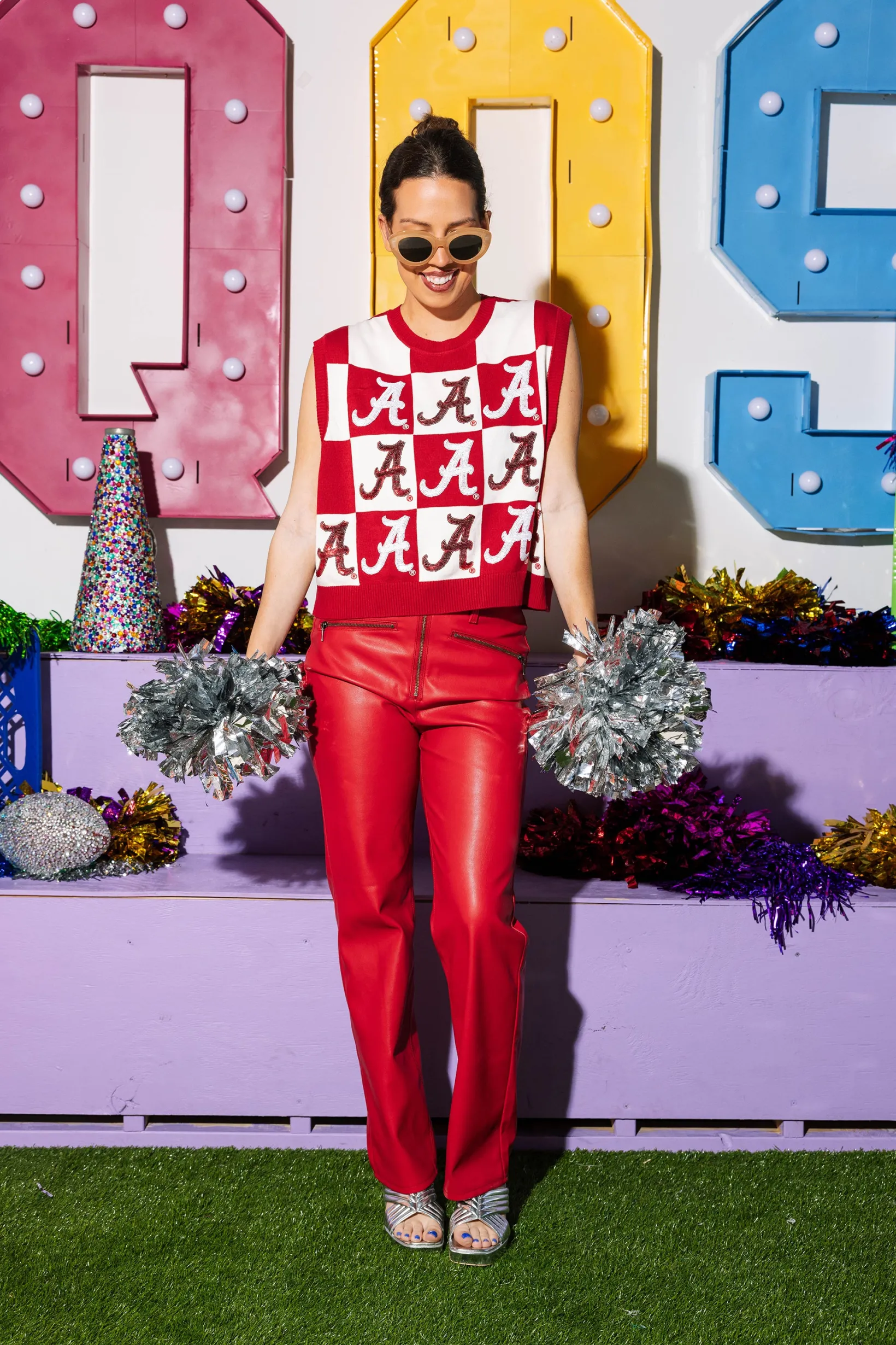 Licensed- Crimson & White Alabama 'A' Checkered Tank