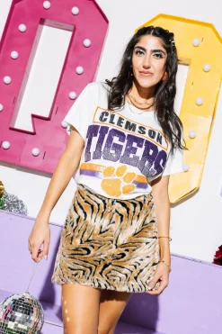 Licensed Grey 'Clemson Tigers' Vintage Tee