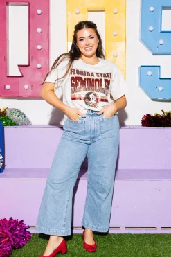 Licensed Grey 'Florida State Seminoles' Vintage Tee