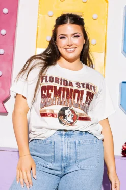 Licensed Grey 'Florida State Seminoles' Vintage Tee
