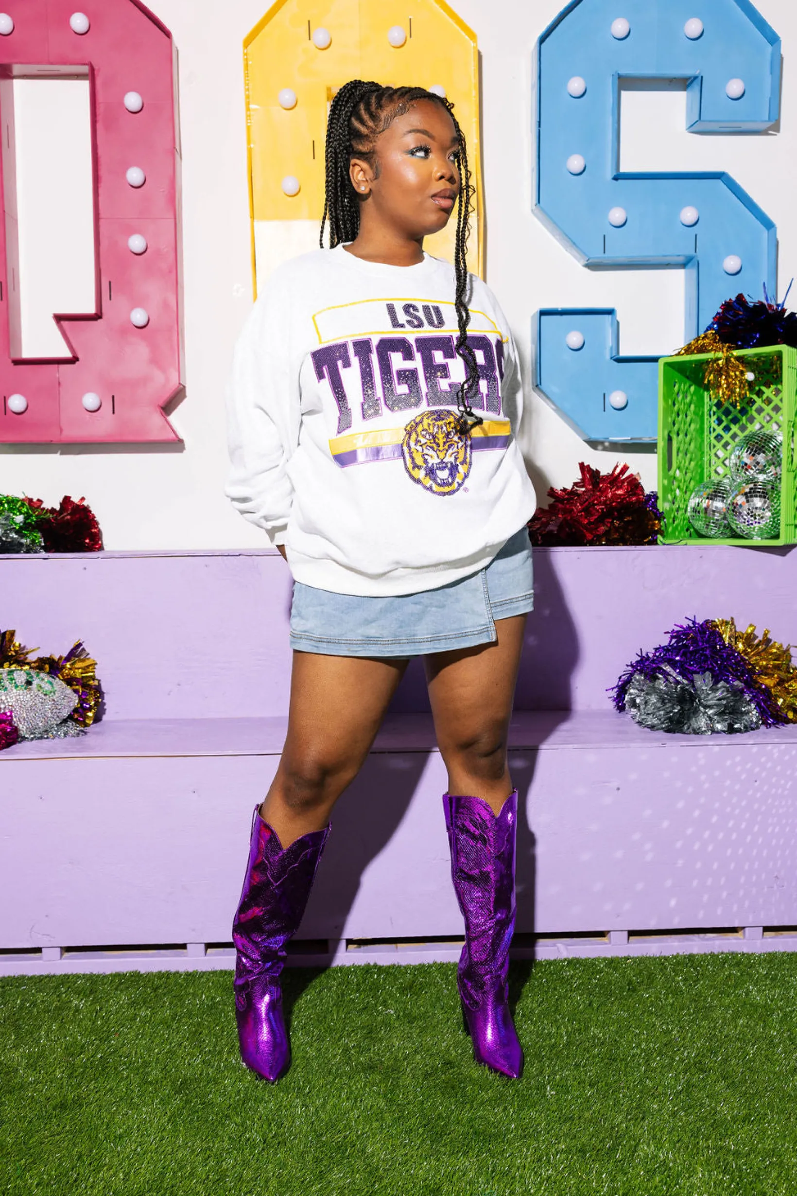Licensed Grey 'LSU Tigers' Vintage Sweatshirt