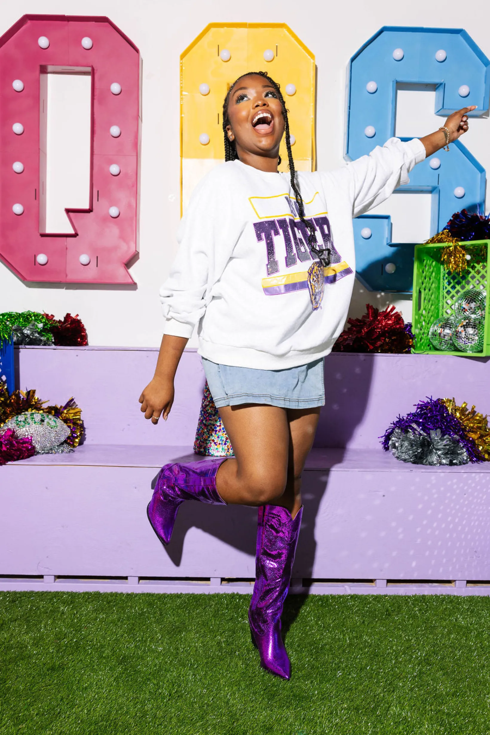 Licensed Grey 'LSU Tigers' Vintage Sweatshirt