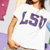 Licensed LSU Jeweled Letter Tee