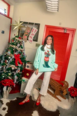 Licensed- Mint Green Bow Coca-Cola Bottle Sweatshirt