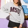 Licensed MSU Jeweled Letter Sweatshirt