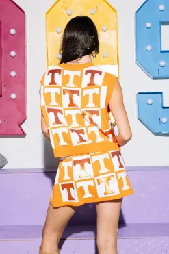 Licensed- Orange & White Tennessee Checkered Tank