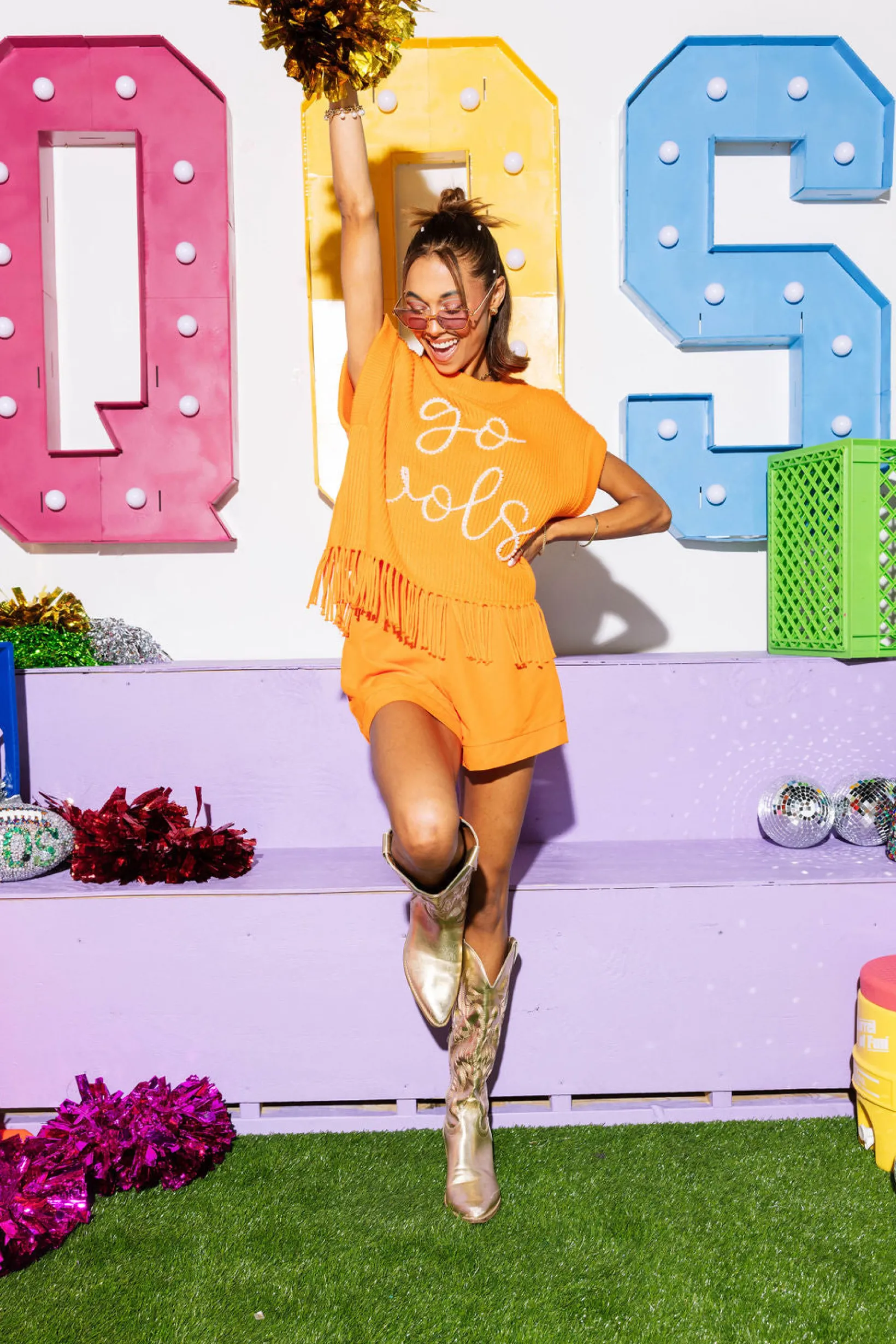 Licensed- Orange Go Vols Fringe Sweater Vest